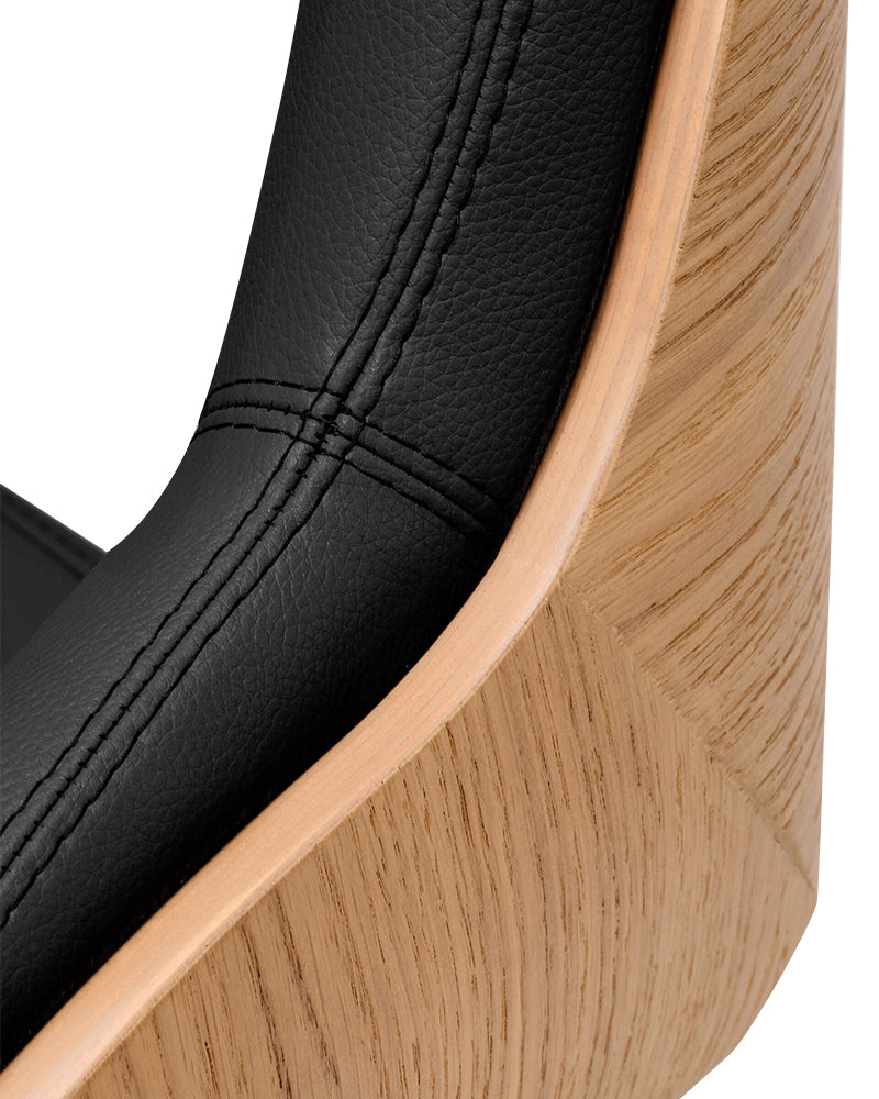 Thea Wood - Black wooden hairdressing chair - Black cross foot